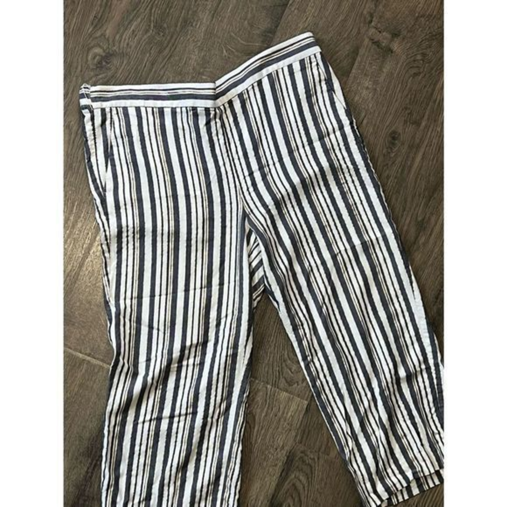 Loft Lounge Pants Small Womens Striped Elastic Waist Large Petite